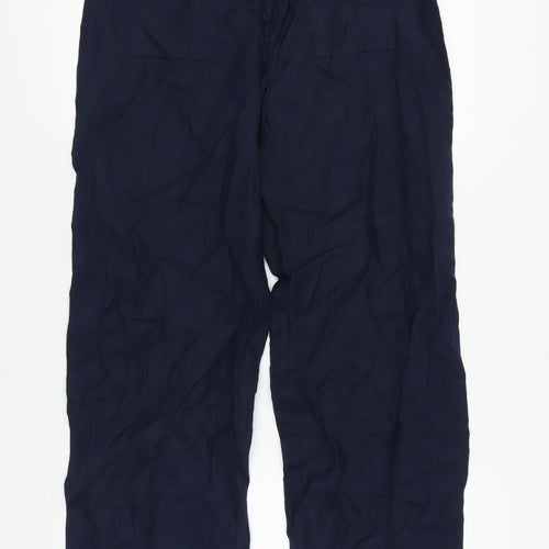Next Women's Linen Trousers, Blue, Size 16, Casual Wide-Leg