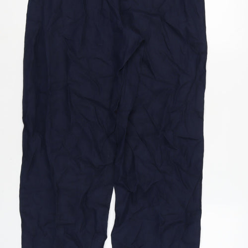 Next Women's Linen Trousers, Blue, Size 16, Casual Wide-Leg