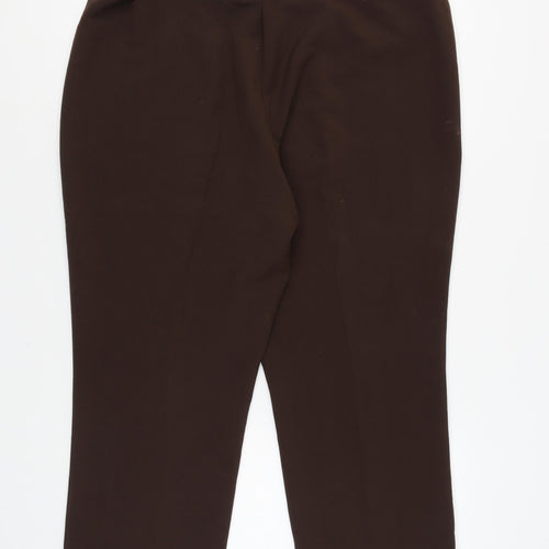 Classic Women's Brown Classic Fit Elastic Waist Trousers