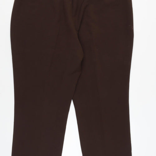 Classic Women's Brown Classic Fit Elastic Waist Trousers