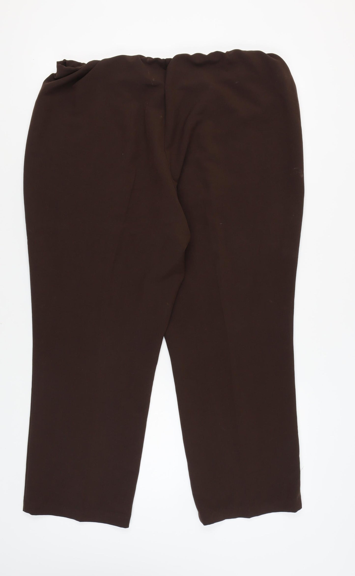 Classic Women's Brown Classic Fit Elastic Waist Trousers
