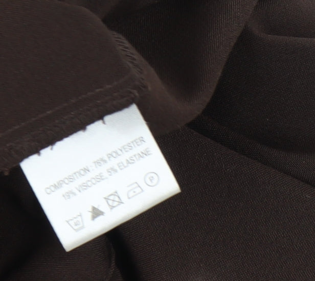 Classic Women's Brown Classic Fit Elastic Waist Trousers