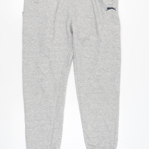 Slazenger Men's Grey XL Sweatpants with Logo and Pockets