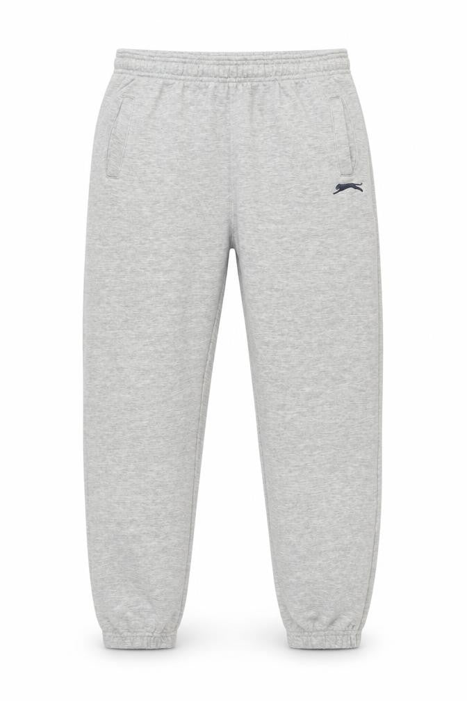 Front view of Slazenger Men's Grey XL Sweatpants with Logo and Pockets