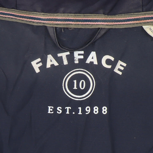 FatFace Women's Blue Hooded Windbreaker Jacket Size 10