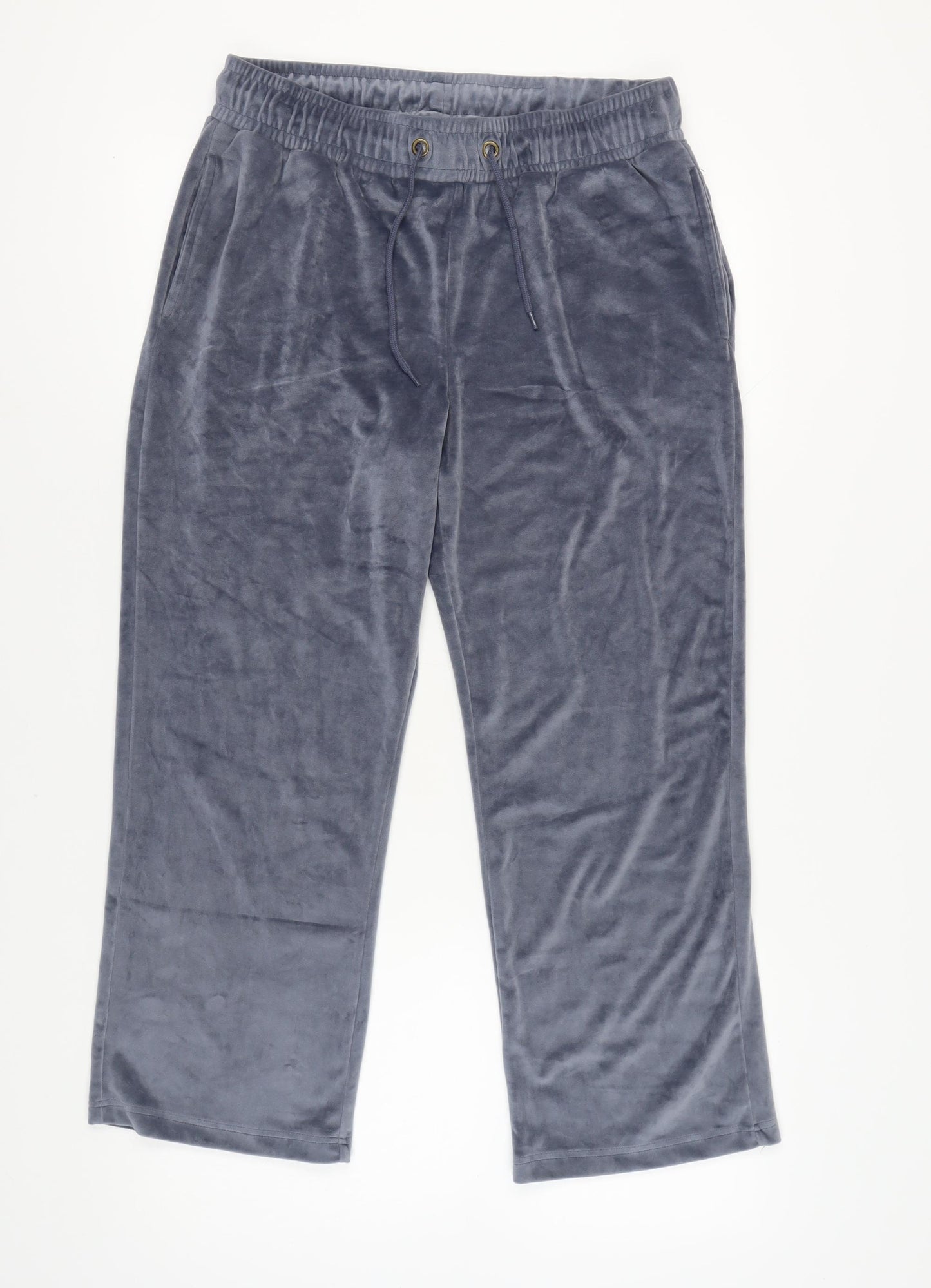Cotton Traders Women's Grey Velour Trousers Size 14