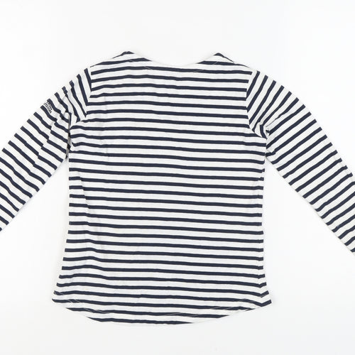 Regatta Girls Blue Striped Long Sleeve Tropical T-Shirt, Size 9-10