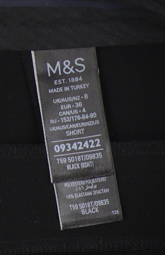 Marks and Spencer Women's Black Trousers Size 8
