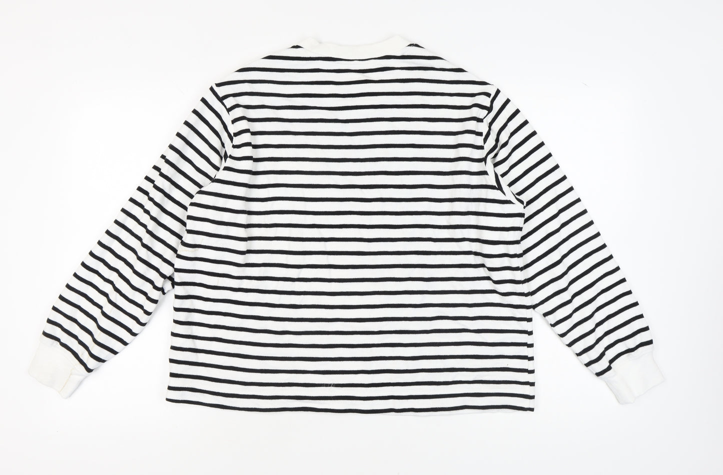 Marks and Spencer Women's White Striped Pullover Jumper, L