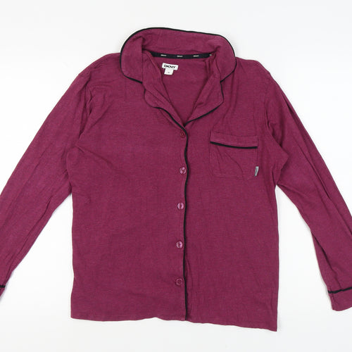 DKNY Women's Purple Pyjama Top, Size M, Long Sleeve, Cotton