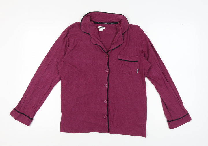 DKNY Women's Purple Pyjama Top, Size M, Long Sleeve, Cotton