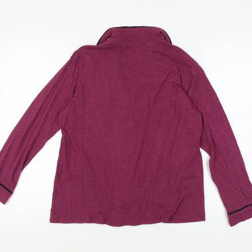 DKNY Women's Purple Pyjama Top, Size M, Long Sleeve, Cotton