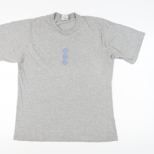 Adidas Men's Grey Graphic T-Shirt