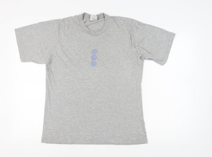 Adidas Men's Grey Graphic T-Shirt