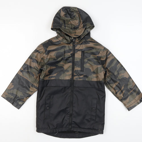 Firetrap Boys Camouflage Parka 5-6 Years Hooded Mid-Length