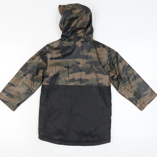 Firetrap Boys Camouflage Parka 5-6 Years Hooded Mid-Length