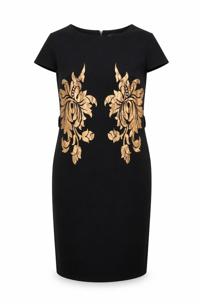 Front view of Myleene Klass Women's Black Pencil Dress, size 12