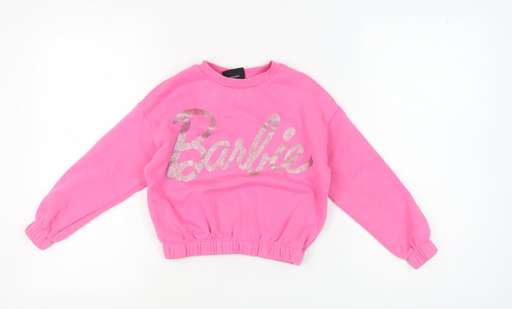 Barbie Girls Pink Pullover Sweatshirt, Size 7-8 Years
