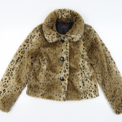 New Look Women's Beige Faux Fur Jacket Size 14
