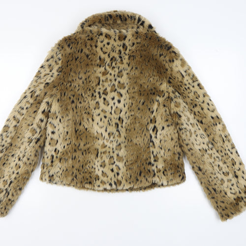 New Look Women's Beige Faux Fur Jacket Size 14
