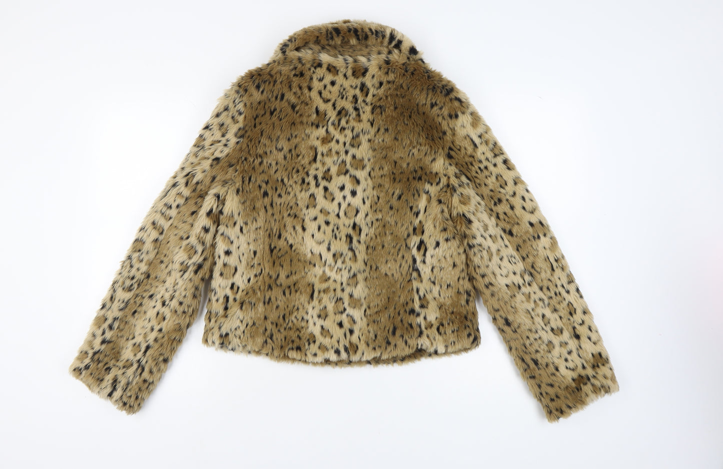 New Look Women's Beige Faux Fur Jacket Size 14