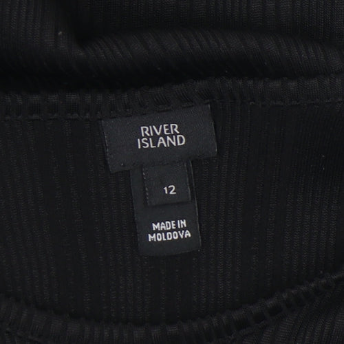 River Island Women's Black Sheath Dress, Size 12