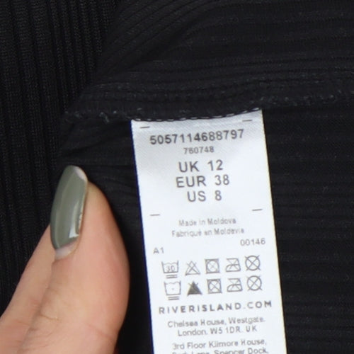 River Island Women's Black Sheath Dress, Size 12