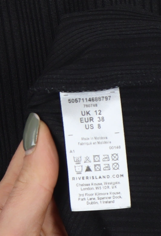 River Island Women's Black Sheath Dress, Size 12