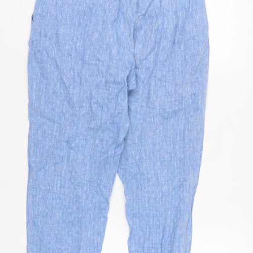 Marks and Spencer Women's Blue Belted Trousers - Size 12