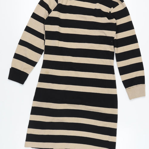 Morgan Women's Black Striped Wrap Jumper - Size S