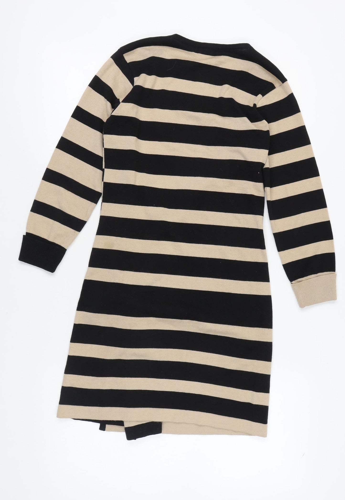 Morgan Women's Black Striped Wrap Jumper - Size S