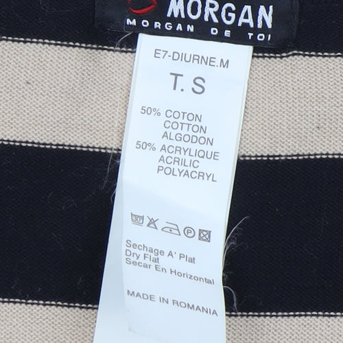 Morgan Women's Black Striped Wrap Jumper - Size S
