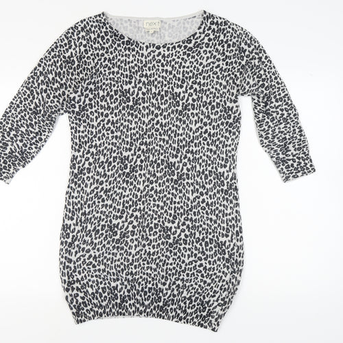 Next Women's Grey Animal Print Dress, Size 14