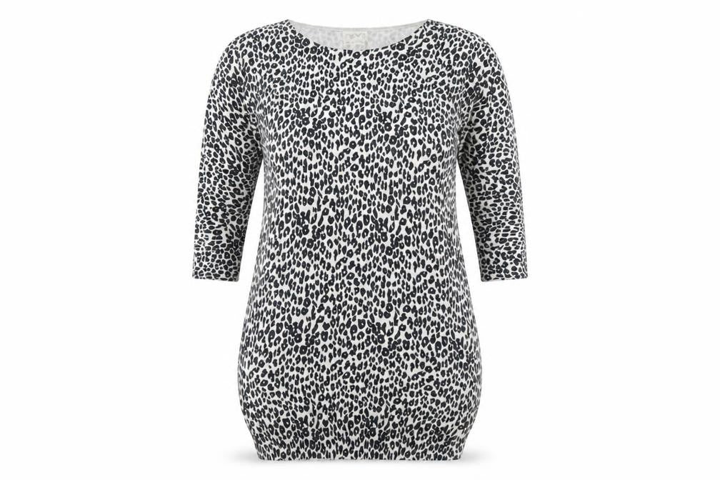Front view of Next Women's Grey Animal Print Dress, size 14