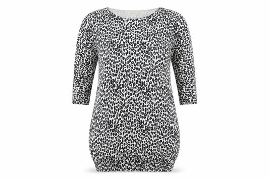 Front view of Next Women's Grey Animal Print Dress, size 14