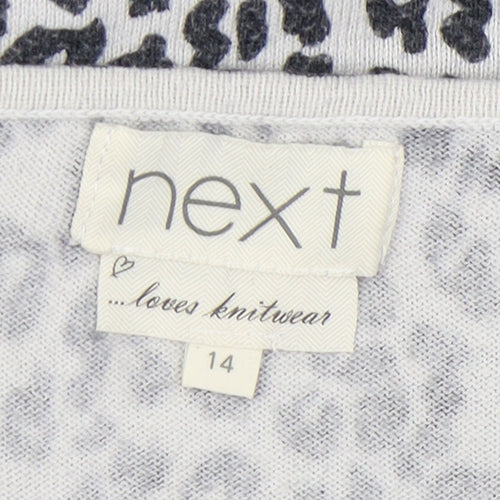 Next Women's Grey Animal Print Dress, Size 14