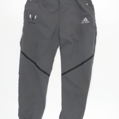 Adidas Boys Grey Jogger Football Trousers Size 9-10 Years
