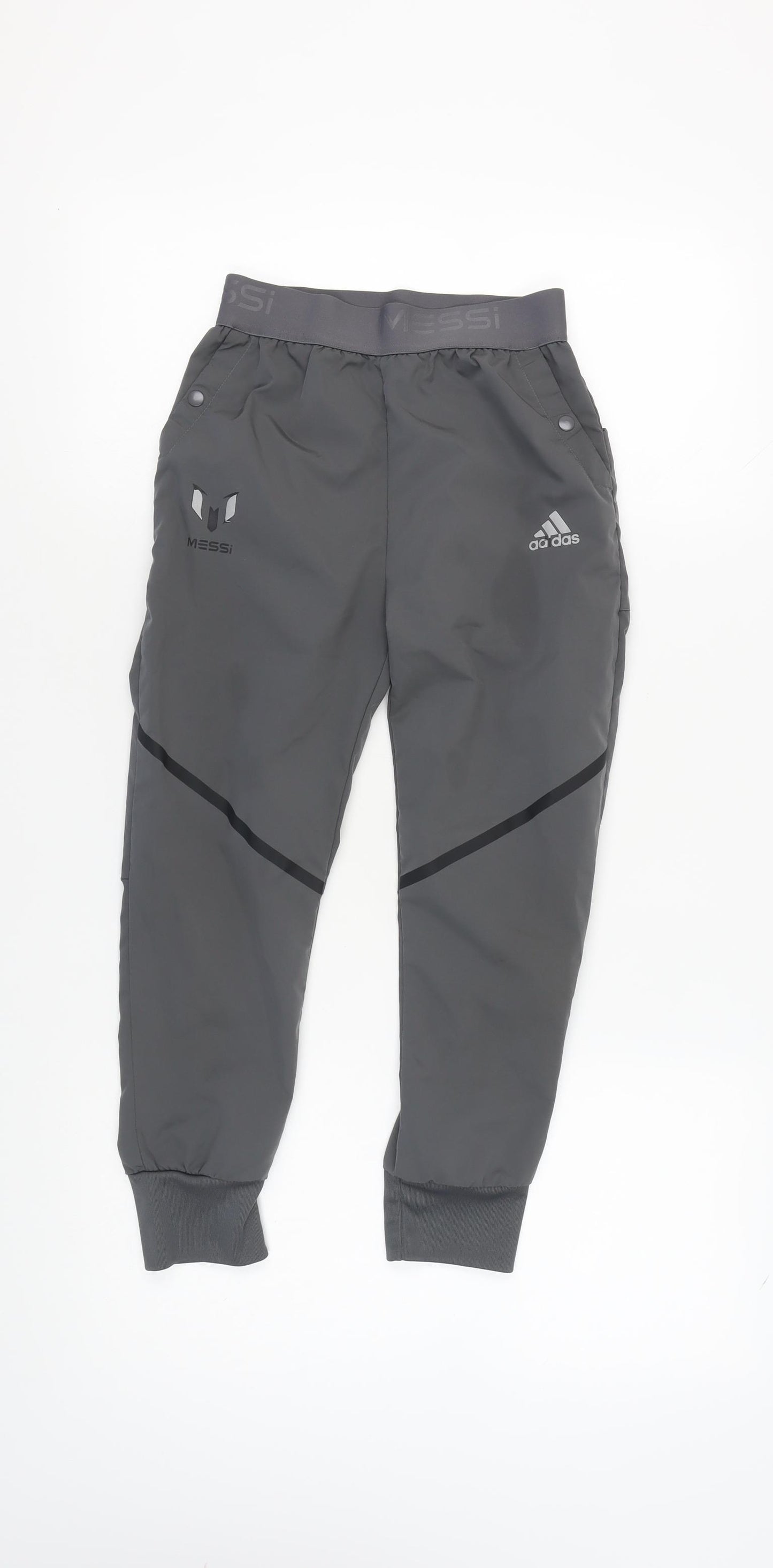 Adidas Boys Grey Jogger Football Trousers Size 9-10 Years