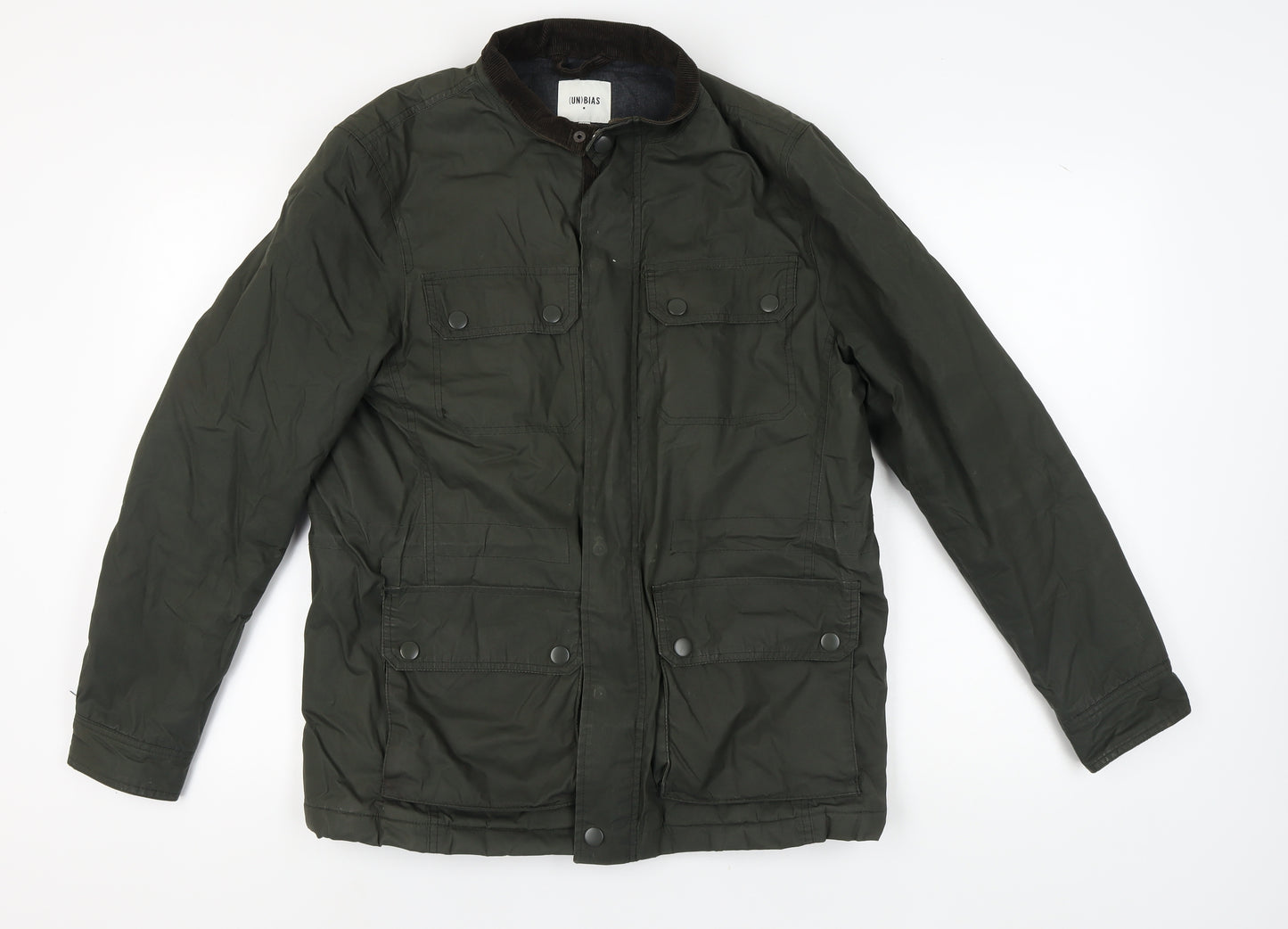 UNBIAS Men's Green Mid-Length Jacket - Size M, Cotton, Casual