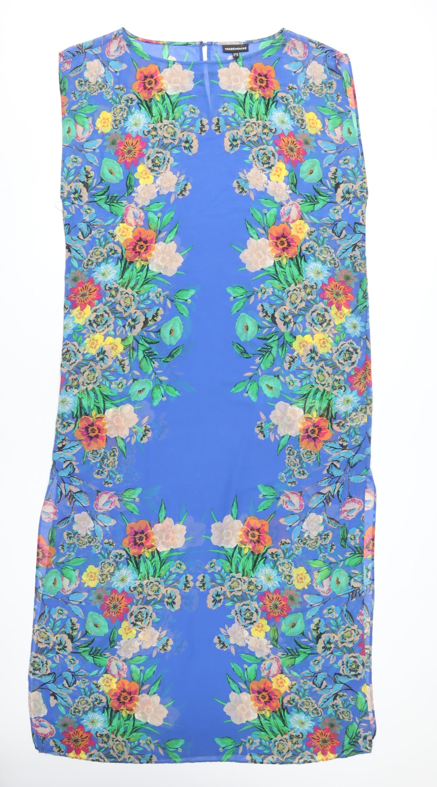 Warehouse Women's Multicoloured Floral Shift Dress Size 16