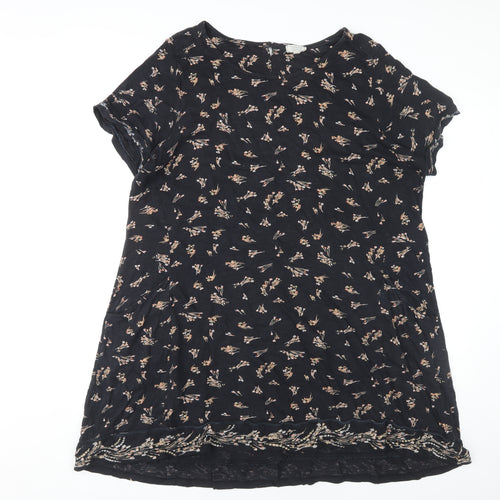 FatFace Women's Black Floral Shift Dress Size 18