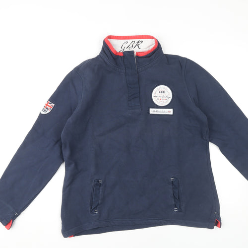 Crew Clothing Co Blue Henley Sweatshirt, Size 12