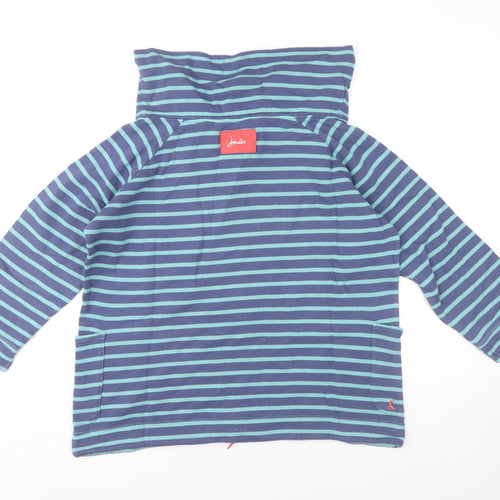 Joules Women's Green Striped Sweatshirt Cowl Neck Size 12
