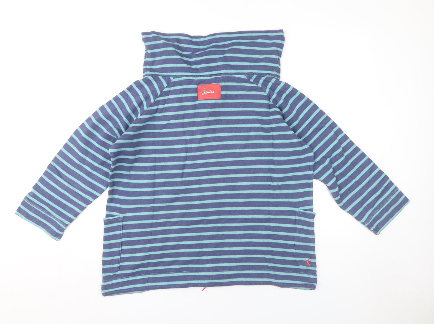 Joules Women's Green Striped Sweatshirt Cowl Neck Size 12