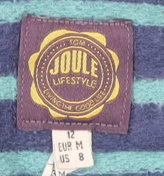 Joules Women's Green Striped Sweatshirt Cowl Neck Size 12