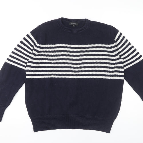 Autograph Women Blue Striped Pullover Jumper Size 14