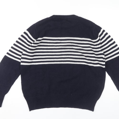 Autograph Women Blue Striped Pullover Jumper Size 14