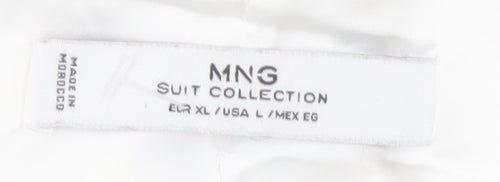MNG Women's White Blazer with Zipped Pockets Size 12