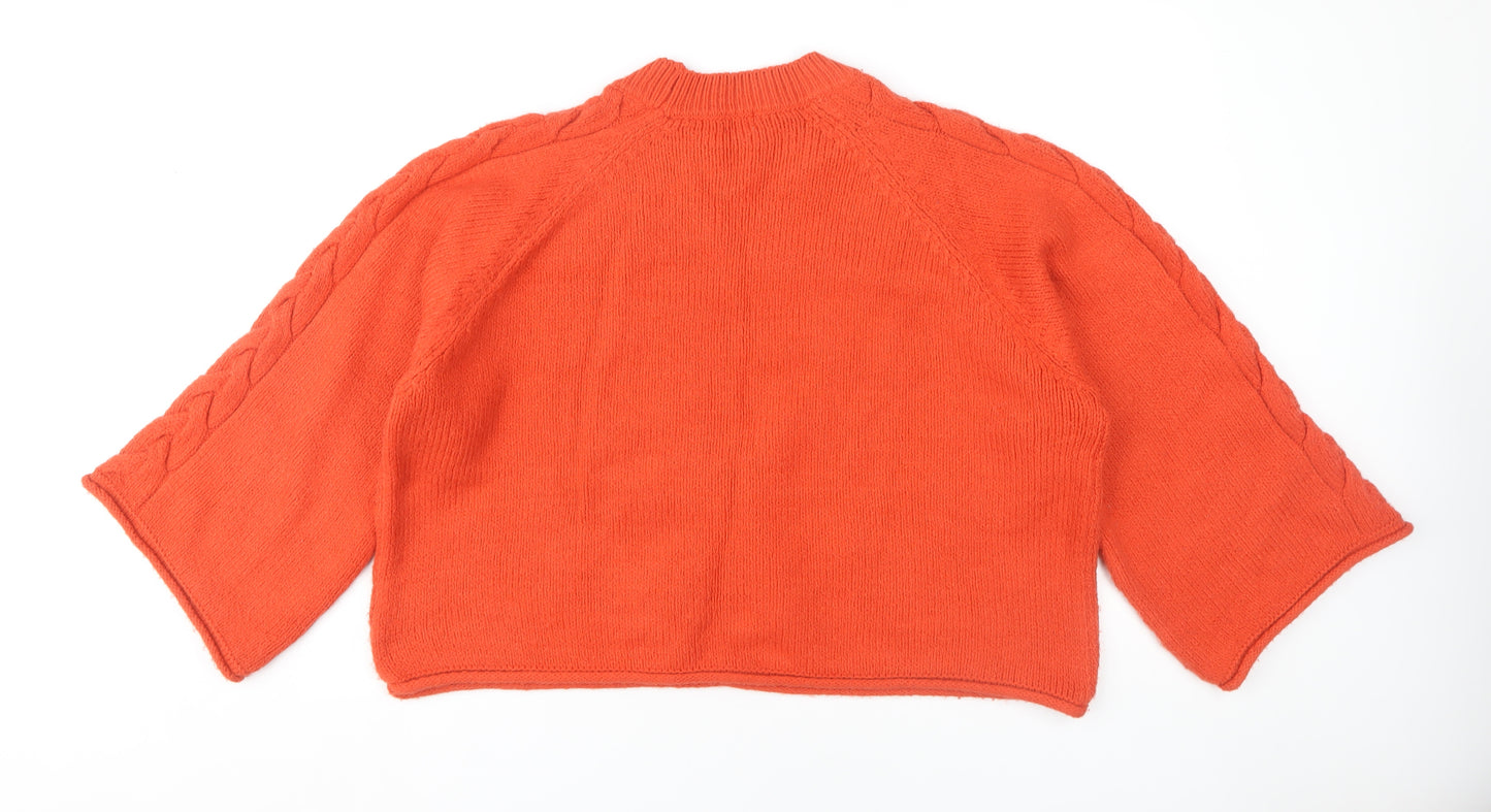 River Island Women's Orange Crew Neck Jumper - Size 10