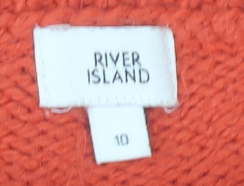 River Island Women's Orange Crew Neck Jumper - Size 10